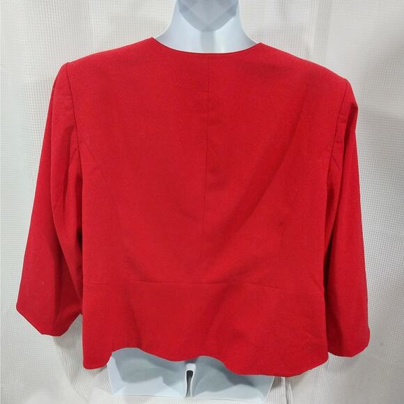 CALVIN KLEIN! RICH RUBY RED, GOLD HARDWARE, ZIPPER FRONT JACKET, BLAZER! SZ 24W - Picture 6 of 9
